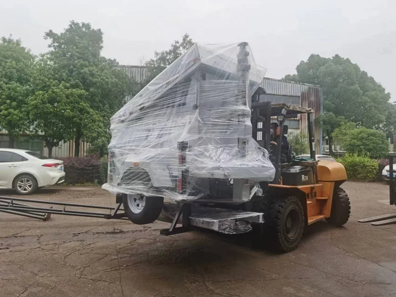 Mobile solar light tower with 400w led lights for construction site