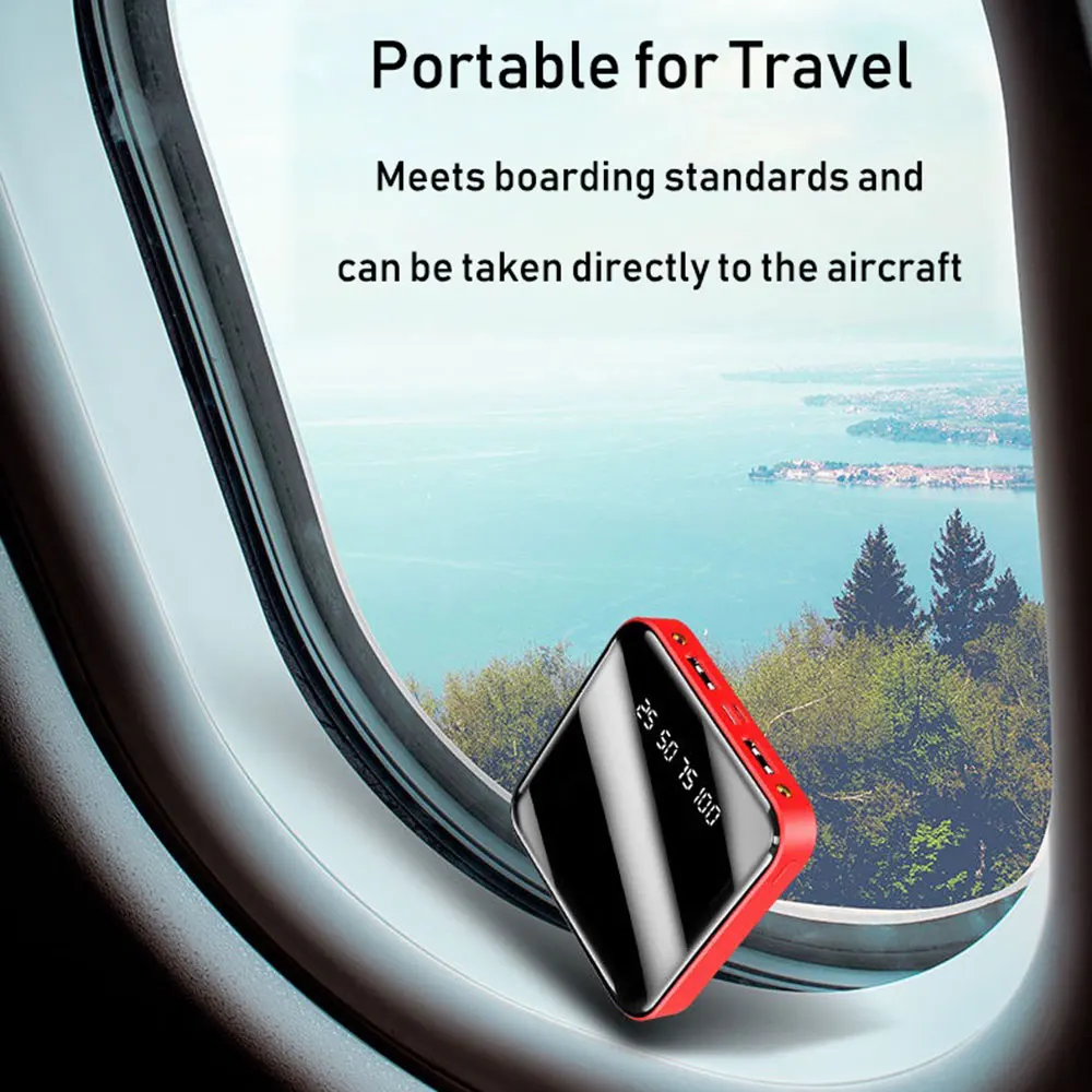 Products That Best Selling Mini Power Bank 10000mah Flashlight LED Powerbank 20000mah Phone Chargers Bulk Mirror Power Bank Mini