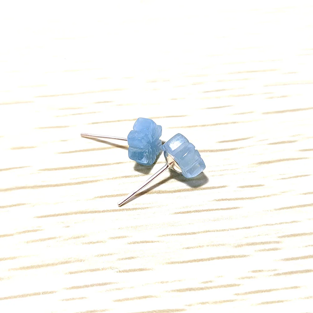 Aquamarine Crystal Stud Earrings Wholesale High Quality Snowflake Aquamarine Stud Crystal Earrings For Sale