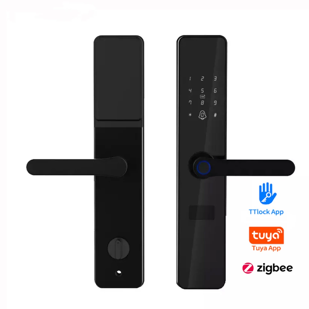 Topteq F8 Digital Tuya Zigbee Fingerprint Automatic Smart Door Lock For Aluminum Door