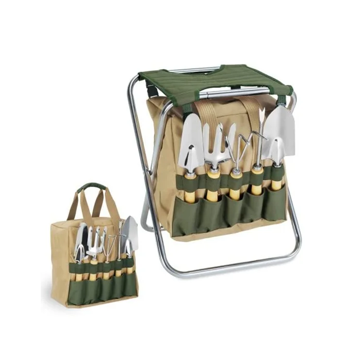 High-quality 8pcs garden tool set,hand gardening tool kit with folding sear and tote