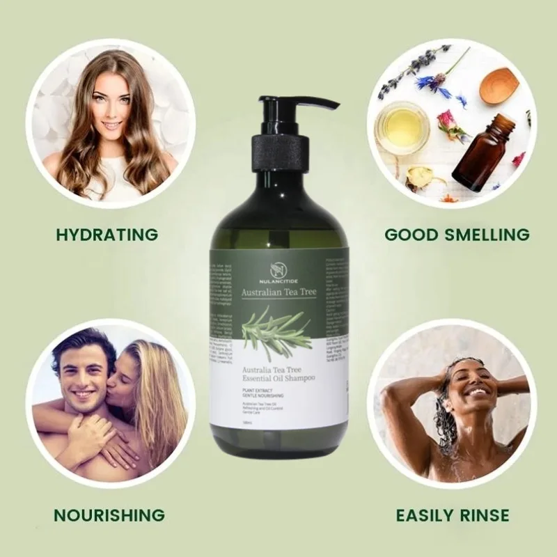 Tea Tree Oil Control Shampoo Hair Care Products Hair Loss Rosemary Organic Ginger Mint Oil Hair Growth Shampoo For Men And Women