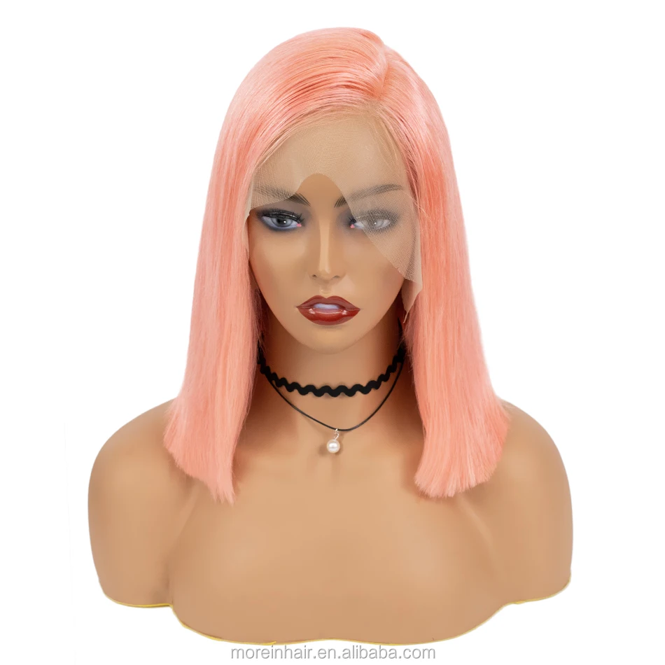 13x4 cheap peruvian 613 blond short pink orange blue red grey 1b/30# wine brazilian ombre colored bob wig