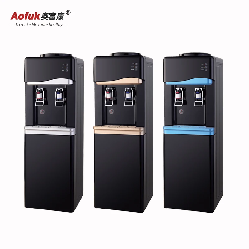 freestanding  black color electronic cooling hot cold  fountain drink water dispenser machine bottled top 5 gallons for home use