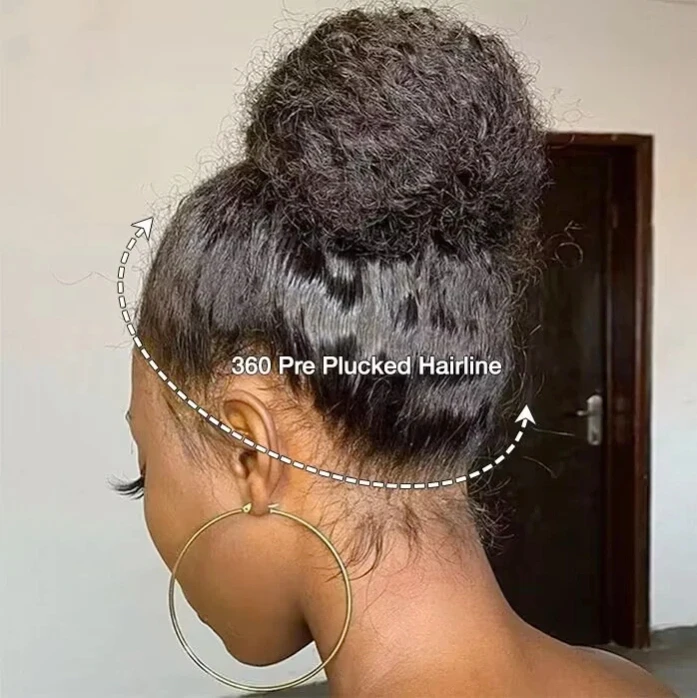 Парики из натуральных волос со скрытым ремешком 360 без клея с завязками необработанными волосами