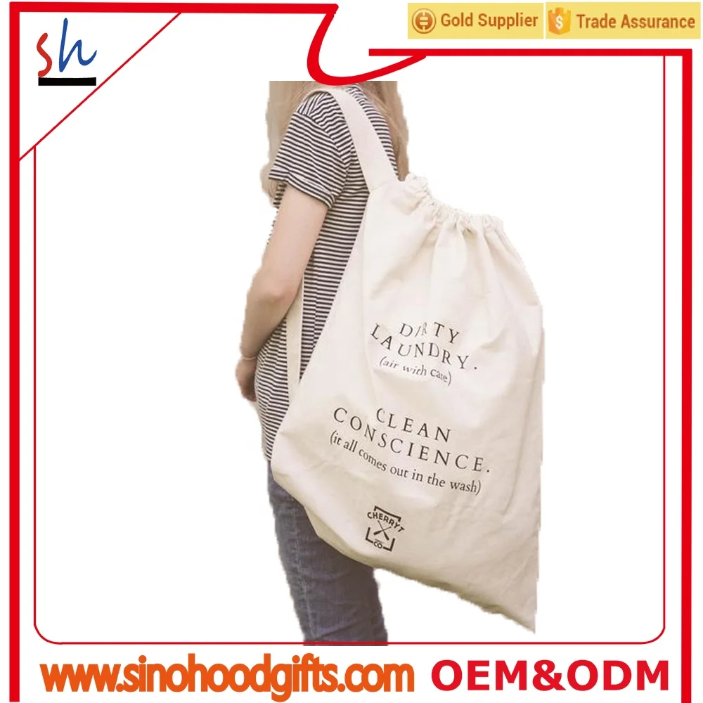 cotton canvas laundry bags drawstring in bulk customize wholesale laundry bags