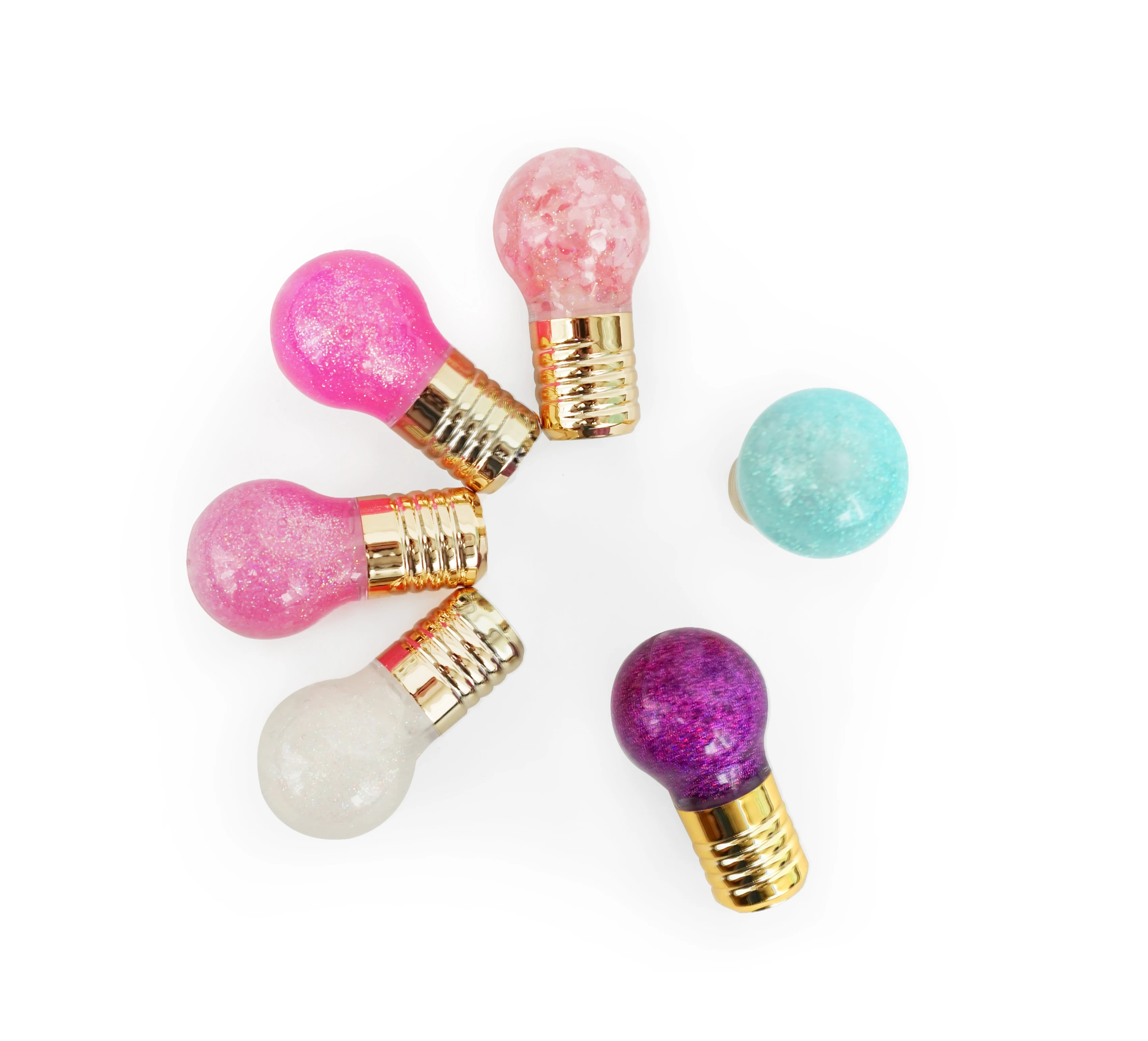 Портативный блеск для губ с фруктовым ароматом, Одноцветный Блестящий Блеск для губ с лампочкой, блеск для губ в форме