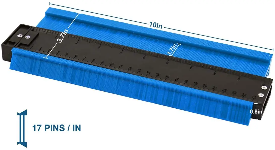 Blue 10inch Shape Duplicator Profile Copy Tool Shape Measuring Contour Gauge for Corners and Contoured