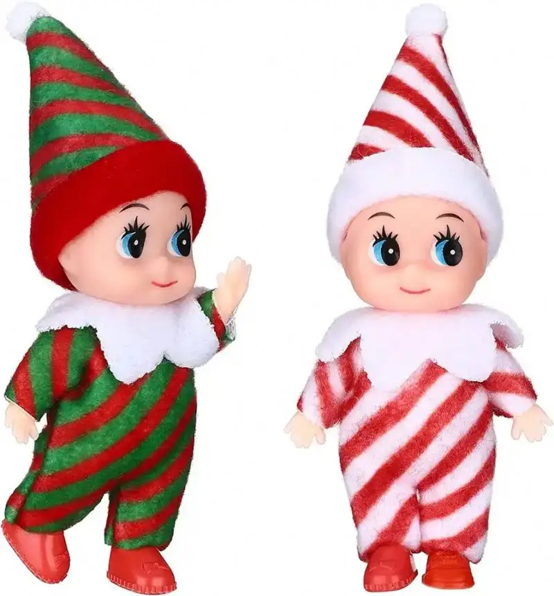 Hot Sale Shelf Christmas Decorative Stripe baby elf doll Xmas Ornaments Gifts For Kids