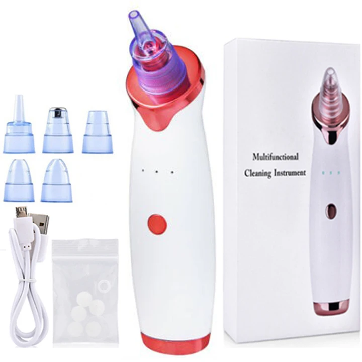 new arrivals 2020 rechargeable skin beauty electronic ultrasonic comedone pimple acne whitehead blackhead remover tool kit