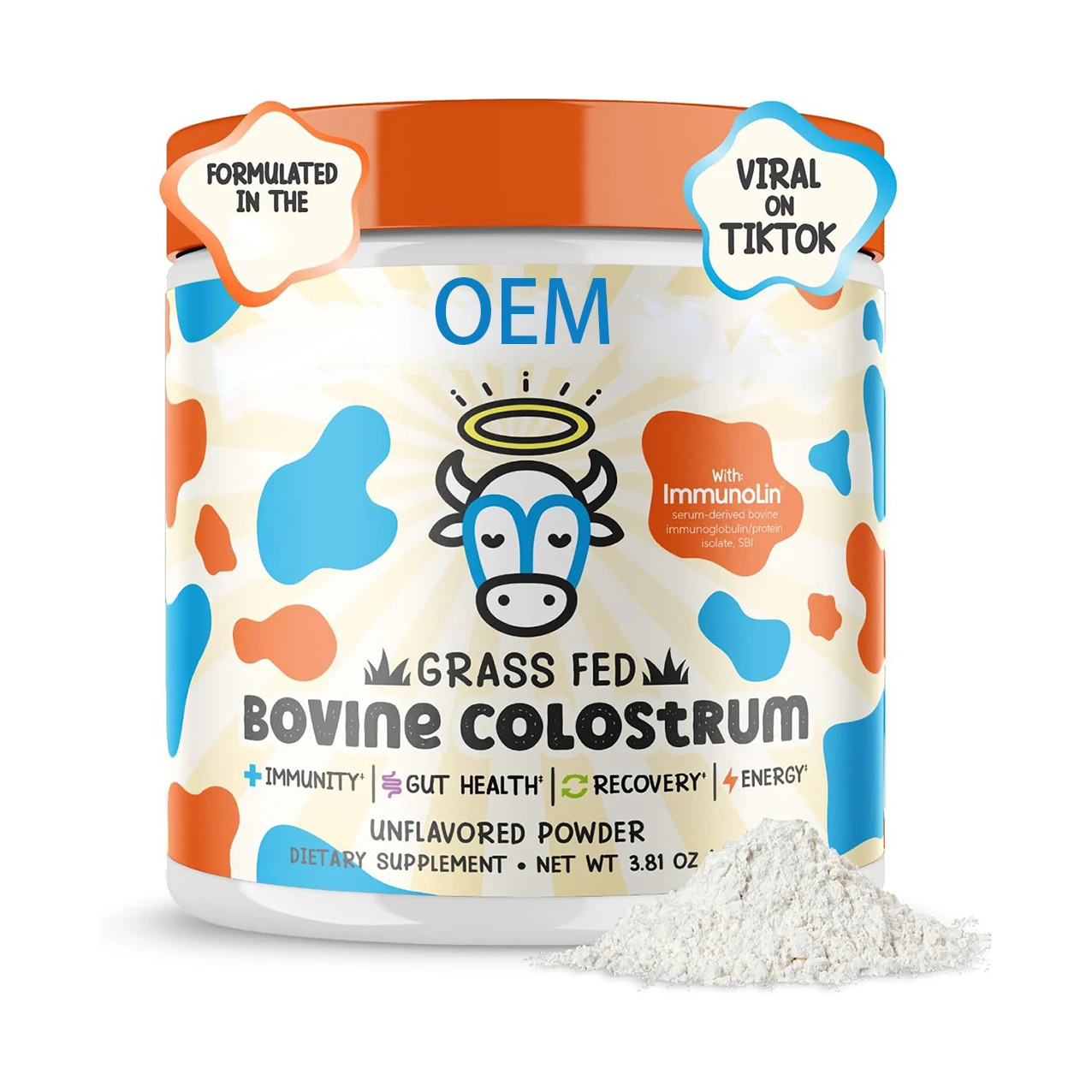 Highly Concentrated Pure Bovine Colostrum Supplement Colostrum Powder for Gut Health Hair Growth  Beauty and Immune Support