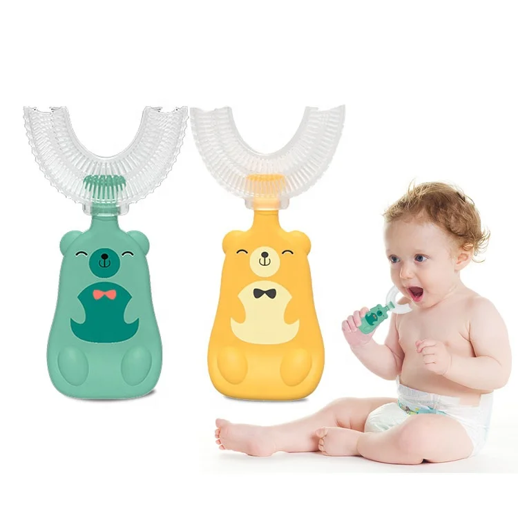 Kids Toothbrush U Shaped Silicone Brush Head Whitening Massage Toothbrush U-Type Baby Toothbrush