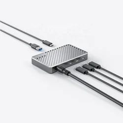 Factory Outlet Full CNC Aluminum 40Gbps TB4 Dock Docking Station USB 4.0 Hub with 150W Power Supply for Laptop