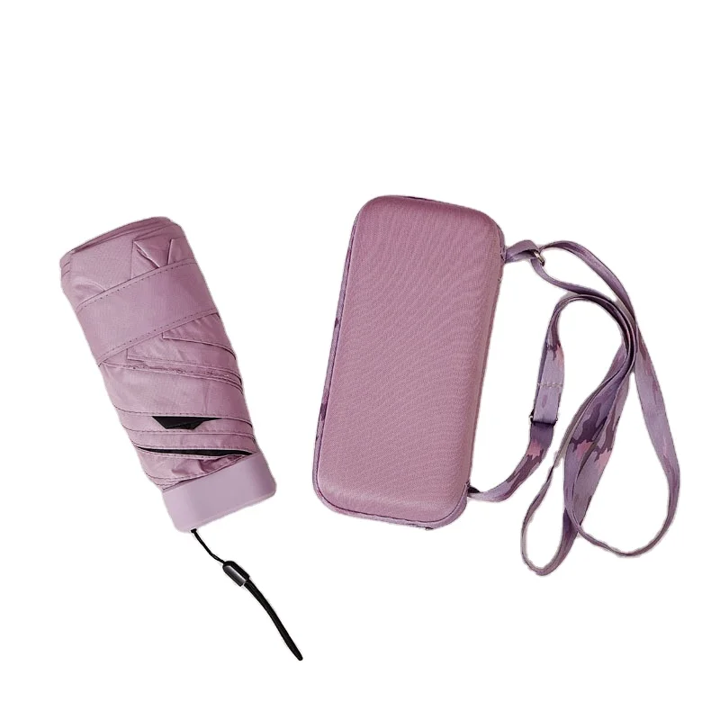 Оптовая продажа изготовленные на заказ фиолетовые складные зонты Фабричный дизайн черный мини-зонт для женщин