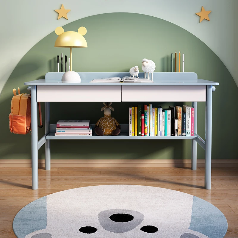 Modern simple small student writing desk small bedroom men and girls home study table and chairs children solid wood desk