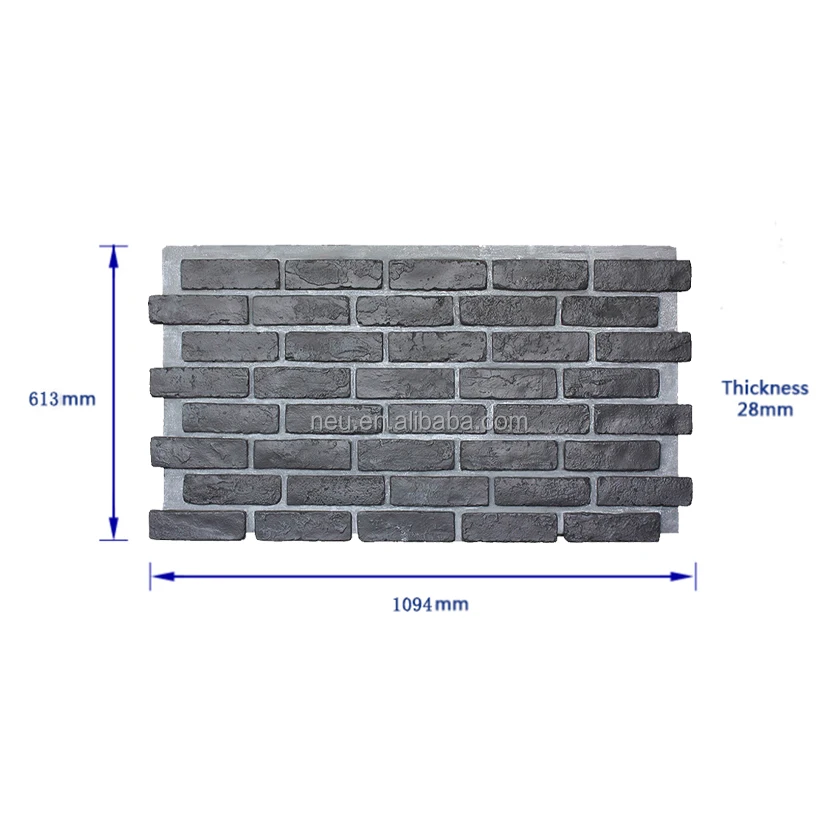 NEU House facade outside rigid insulated foam cladding decor brick 3d board PU Brick Panel Acoustic