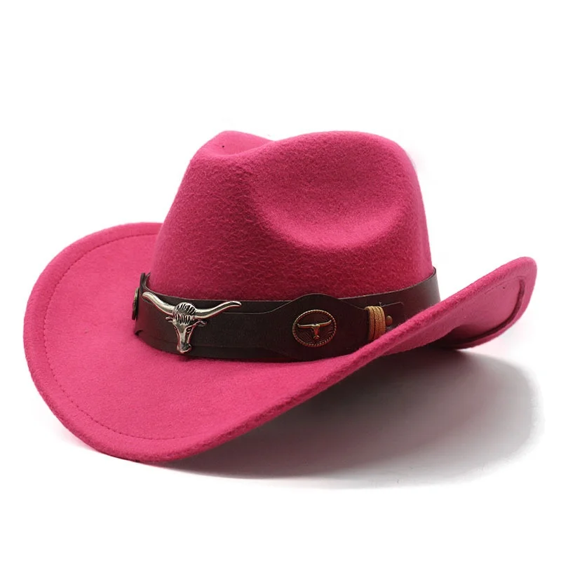 Wholesale luxury wide brim plain distressed designer felt western jazz men wool felt cowboy hat with custom logo