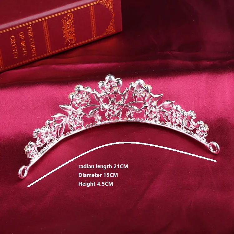 Hot sale bridal crown wedding Princess birthday diamonds hair accessories rainbow tiara flower girl tiara bling crown