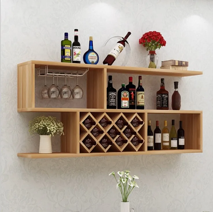 Free sample home decoration solid wood wine rack on the wall (62421283490)