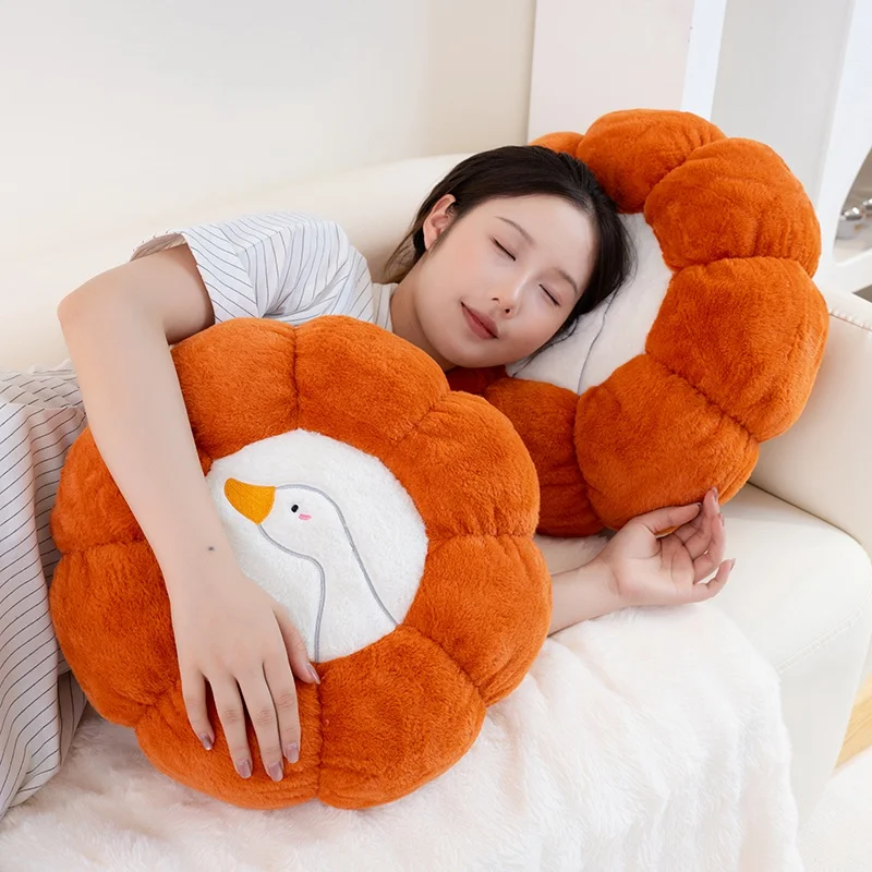 Cartoon futon lazy cushion sofa living room pillow Tatami bay window thickened window large white goose pumpkin seat cushion