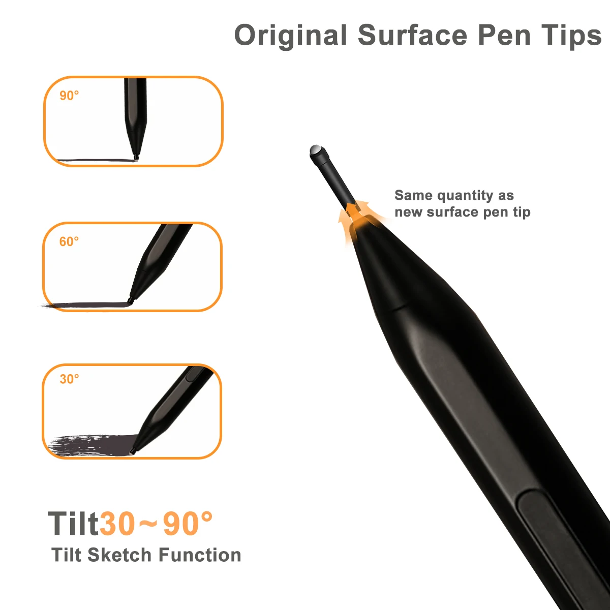 4096 Levels Of Pressure Sensitivity Stylus Pen For Microsoft Surface Pro X Laptop Pen Tilt Active Touch Pencil For Tablet