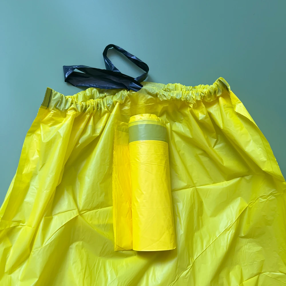 Biodegradable Household Corn Starch Drawstring Garbage Bin Bags 60L Tall Kitchen Trash Bags With Drawstring