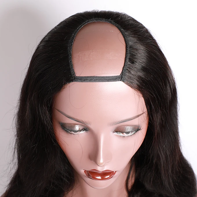 wholesale Brazilian Hair High Quality U Part Body wave straight Human Hair Wigs For Black Women