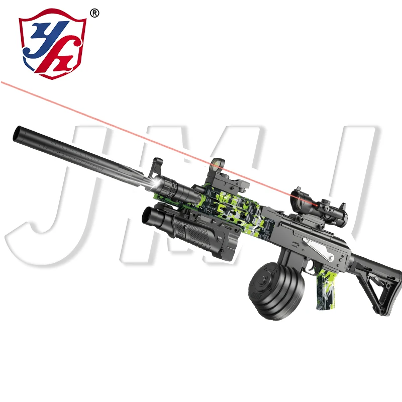 Hot Selling AK-74M Gel Ball Toy Guns for boys and adults Splatter Ball Blaster with Infrared Sight and Large Drum Magazine
