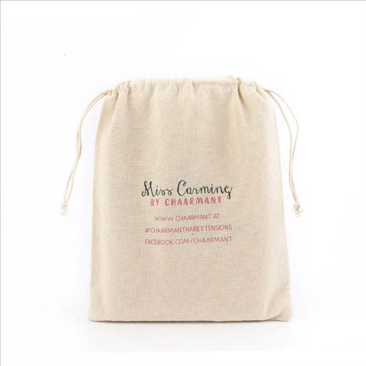 Высококачественная Хлопковая сумка с индивидуальным логотипом, холщовая Экологически чистая сумка на шнурке