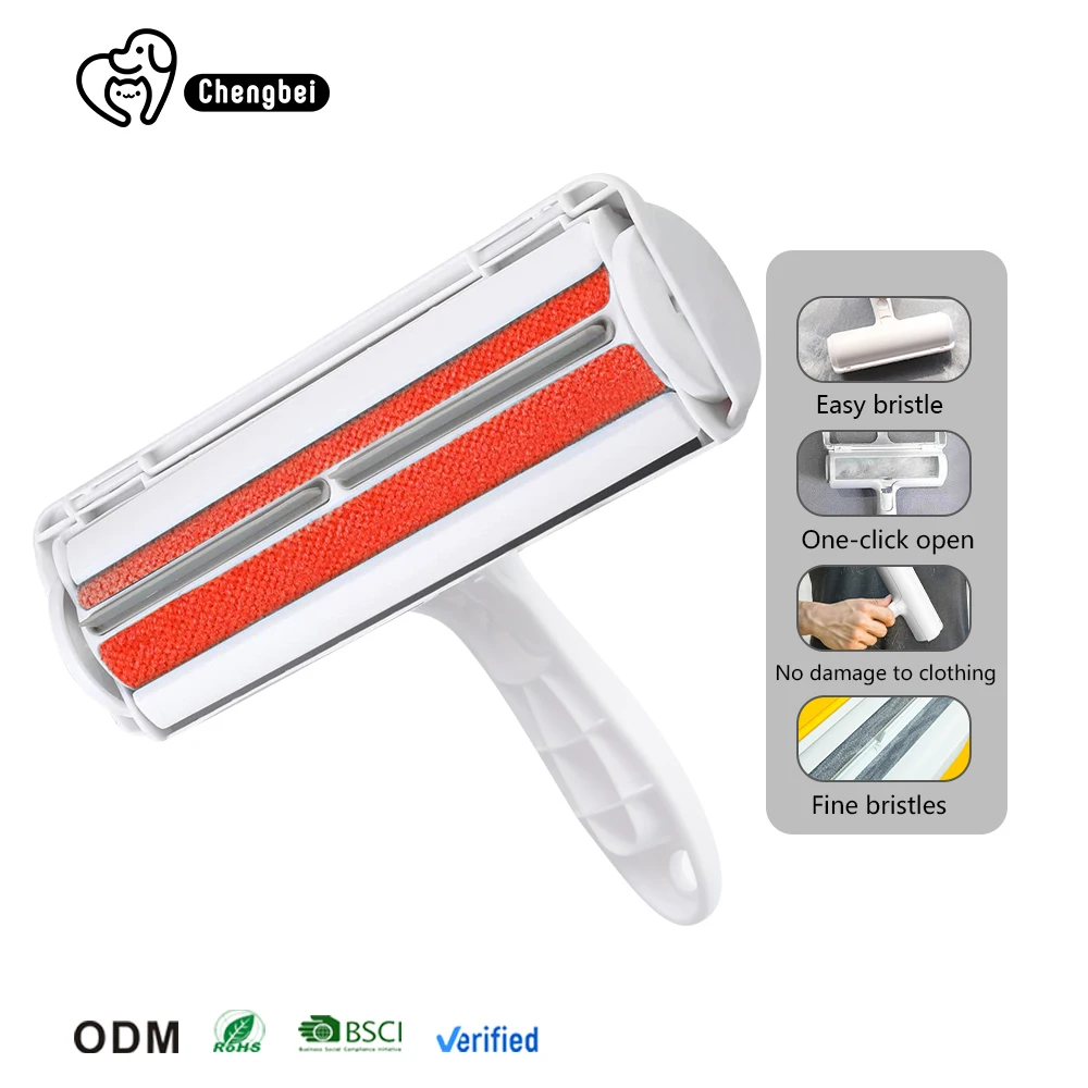 Hot Selling Custom Logo Self Cleaning Reusable Dog Cat Hair Remover Brush Lint Pet Hair Remover Roller
