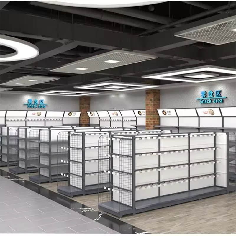 shelving white supermarket shelves for sale grocery items food convenience store grocery equipment