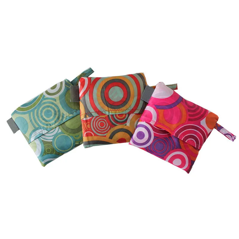 Wholesale Fashion Eco-friendly Pouch Foldable Reusable Ripstop Nylon Polyester Shopping Bag