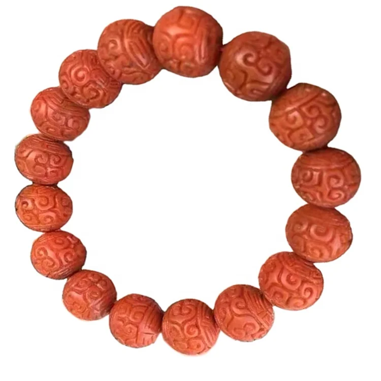 Baoshan Nanhong Carved Buddha round beads agate Bracelets