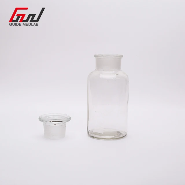 Лабораторное использование химическая прозрачная янтарная бутылка 250 мл бутылка с реагентом с широким горлышком бутылки с реагентом с крышкой