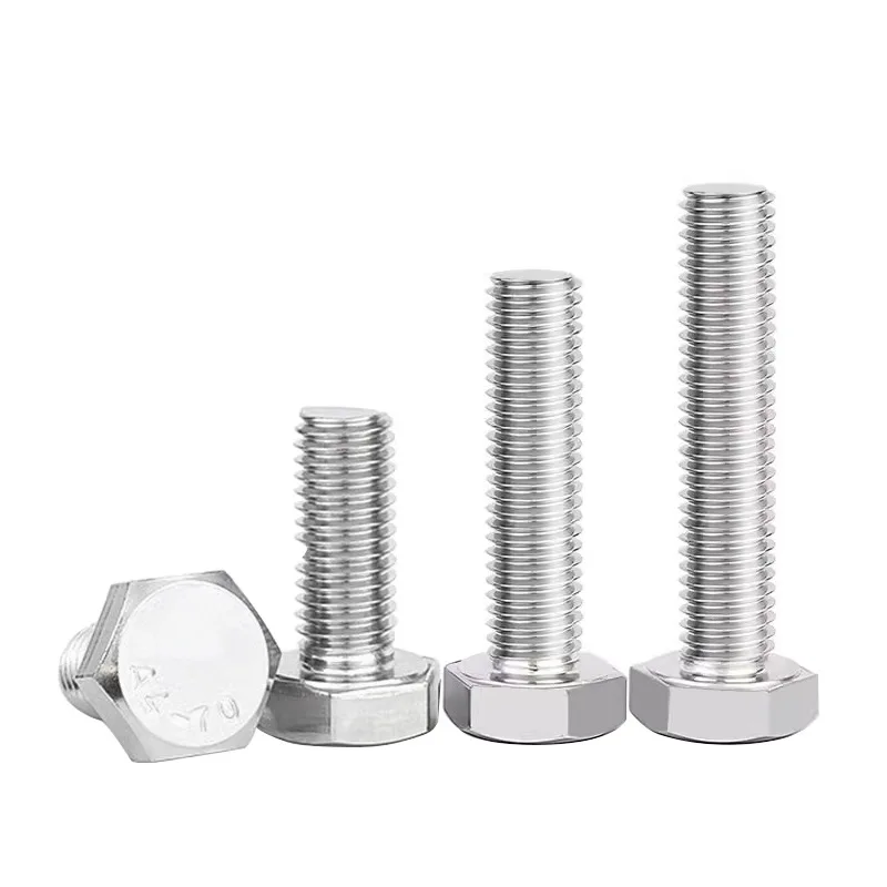 DIN933 M2 M3 M4 M5 M6 M8 Stainless Steel A2 Hex Head Bolts Full Thread Fasteners Manufacturers Hex Bolt For Machine