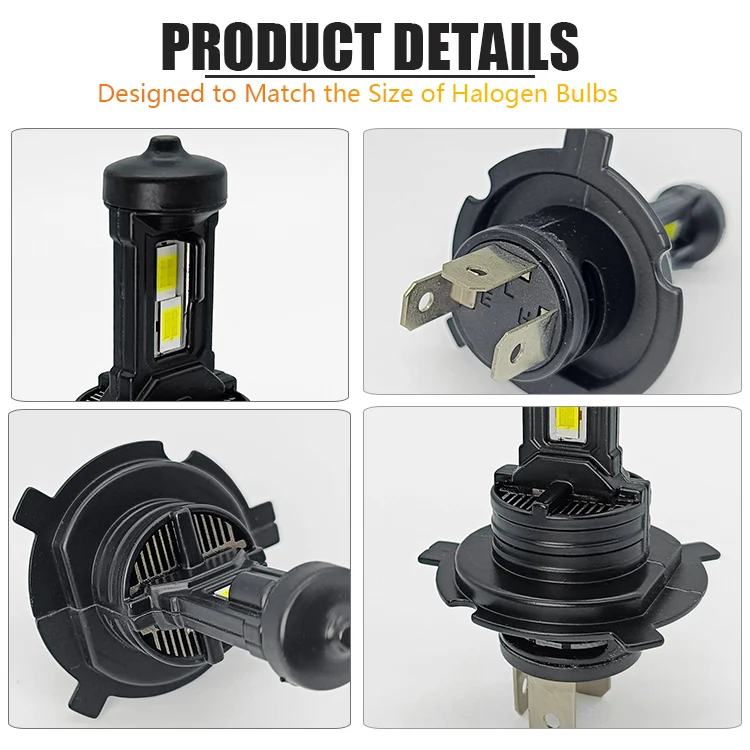 OEM Universal Car SUV Truck 80w 4000lm Plug and Play H4 Ultra Bright High Low Beam LED Headlight Bulb