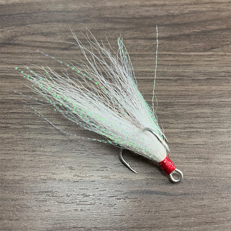 TEASER ST48 Factory customized Deer Hair Flashes Sea Fishing Boat Fishing Hook 3X String Treble Fishing Hook