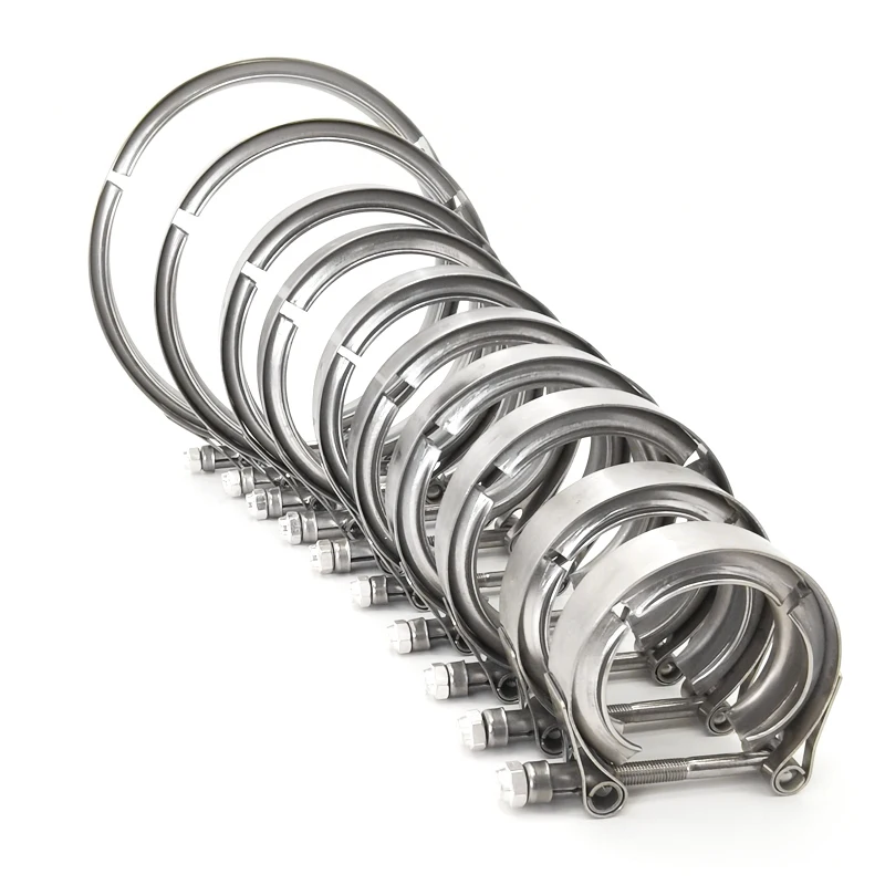 304 stainless steel V Band Clamp With Male Female Flanges For Turbo Exhaust Downpipes Customization From Samples/Designs