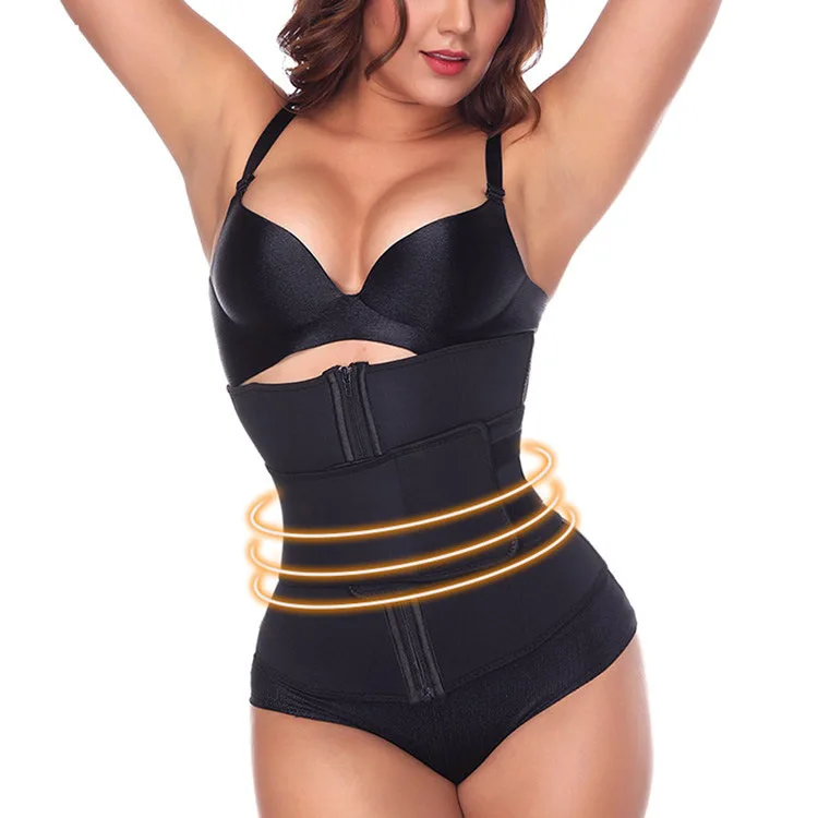 Custom Logo Soft Chloroprene Rubber Waist Trainer Body Shaper; Waist Shaping Slimming Belt Nylon Body Sculpting Waist Trimmer