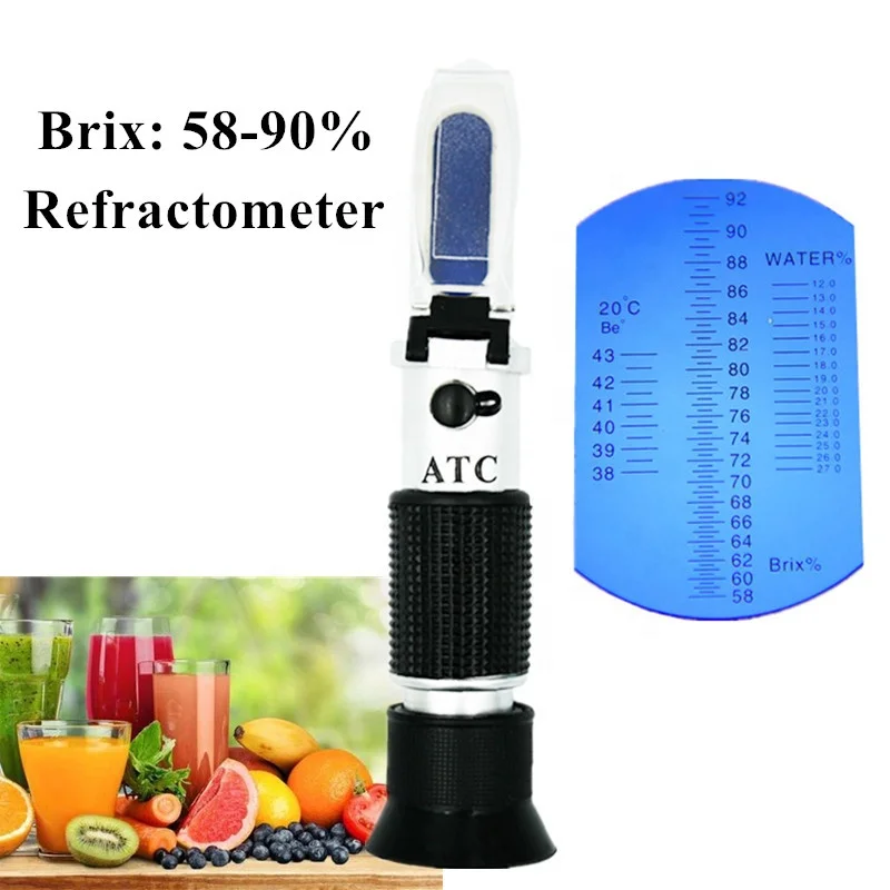 Refractometer Honey Tester 58-90% Brix Hand held Brix Be Water For bee Honey Sugar Tester