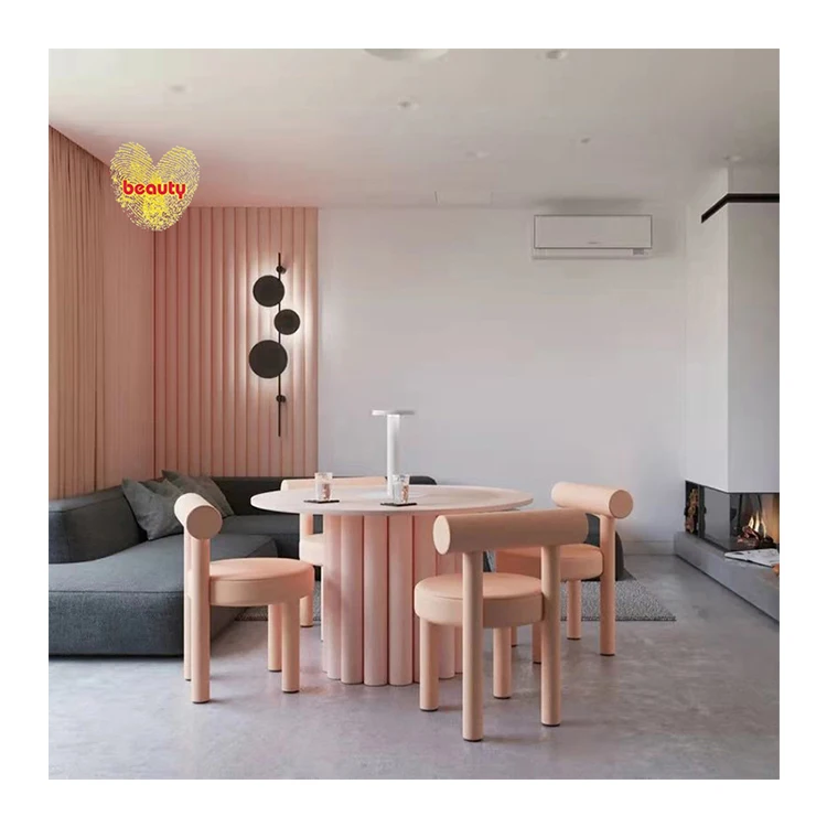 Nordic simple  home dining chair  luxury backrest soft bag leisure chair  model room chair