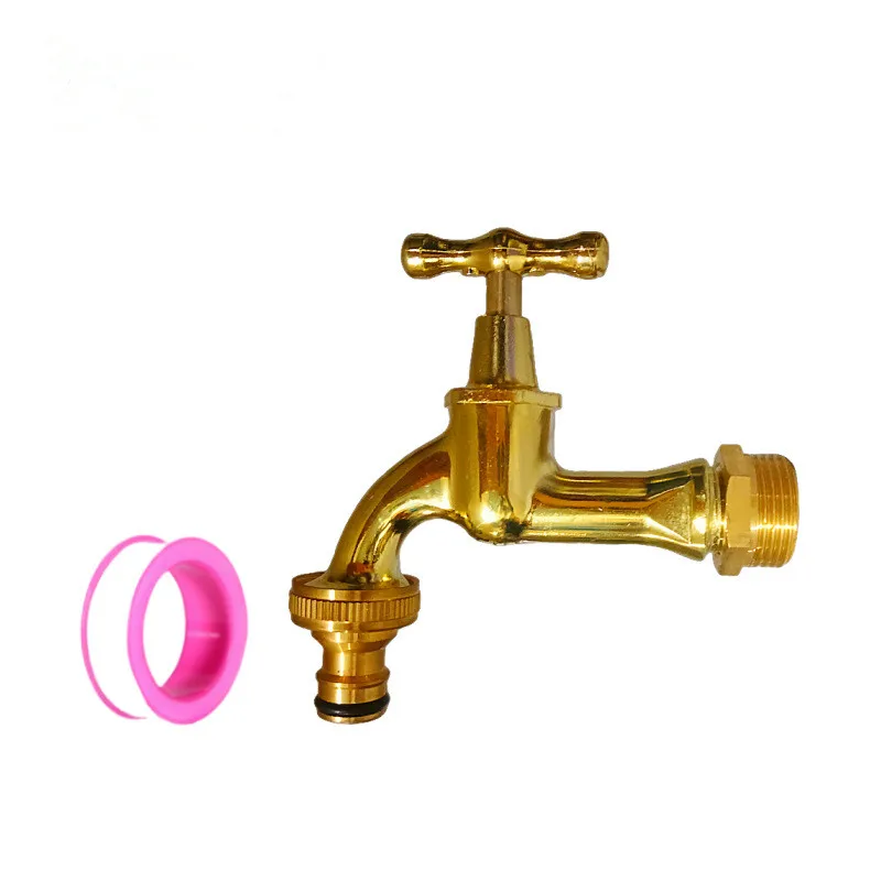West Euro Hot Sales 1/2 inch inlet x 3/4 water outlet Garden brass Polished bibcock tap with nozzle