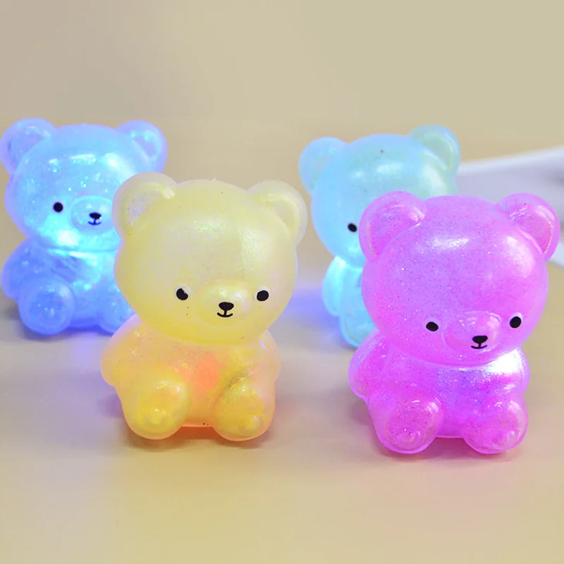 Factory wholesale new vent bear animal decompression soft rubber squeeze vent ball luminous toy