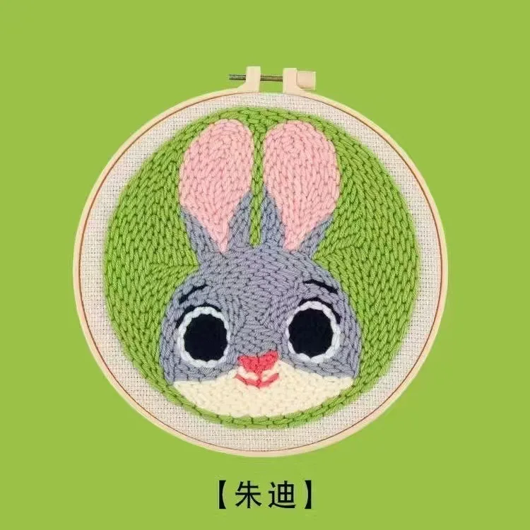 Punch Needle Kits for Adults Beginner Punch Needle Tool with Punch Needle Fabric, Hoops, Yarns and Sewing Needles