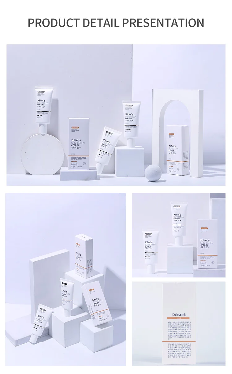 Vegan Sunscreen UVB Sun Protection spf50 Facial Sunblock with Titanium Dioxide Salicylic Acid