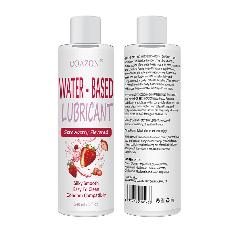 Private Label Strawberry Water Based Personal Sex Lubricant Long Lasting Body Massage Oil Adult lubricant