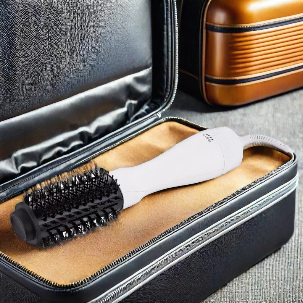 Newest Salon Hot Air Comb Hair Dryer Brush 3 In 1 Hair Dryer Comb Automatic Rotates Electric Straightting And Curling Hair Brush
