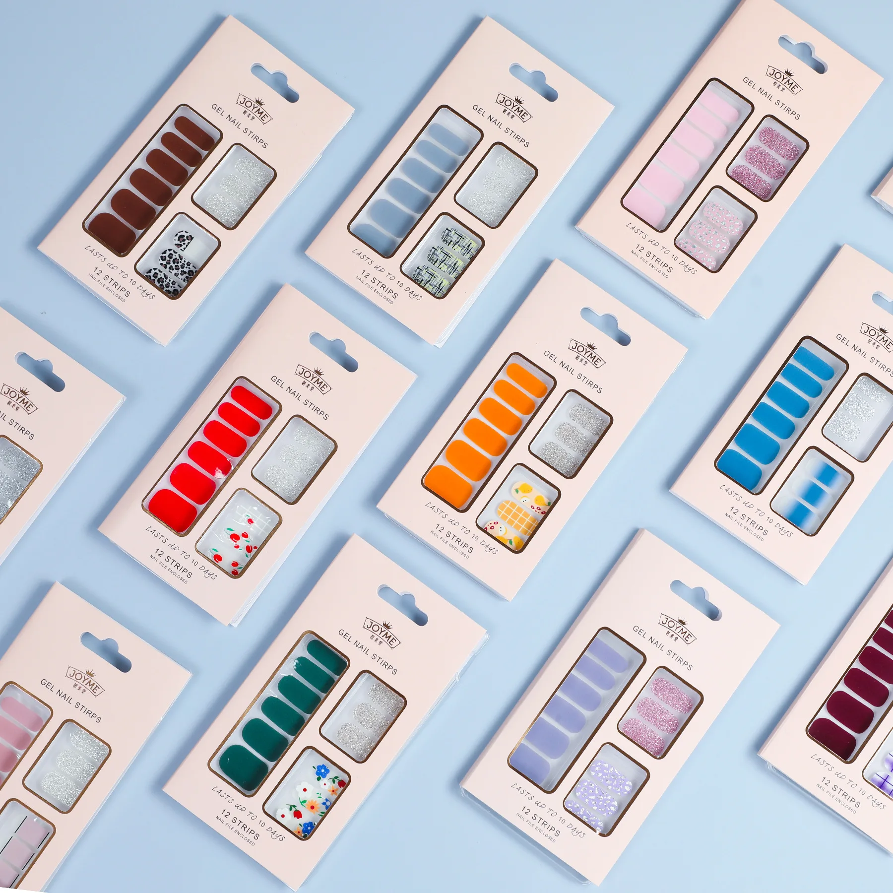 Summer New Nail Wraps 3D Semi-cured UV Gel Nail Polish Stickers Adhesive Decal Strips Nail File Set