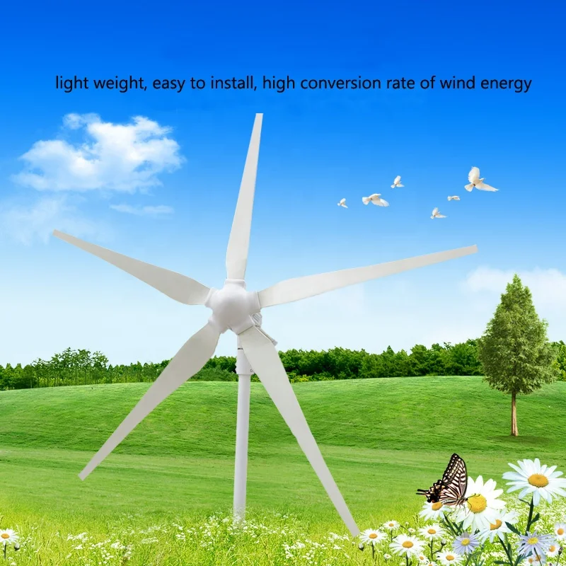 Wind Generator 600W 12V/24V/48V 3 Blades/5 Blades Wind Solar Charge Controller Small Wind Power Turbine Generator