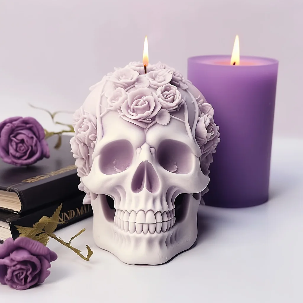 Festive funny skulls Candle Mold 3d Silicone Cake Molds Mould Diy Candle Mold